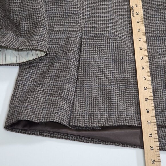 Lauren Ralph Lauren Blazer Mens US 52R Houndstooth Tweed Wool Lined 2B 2 Vented - Picture 9 of 16